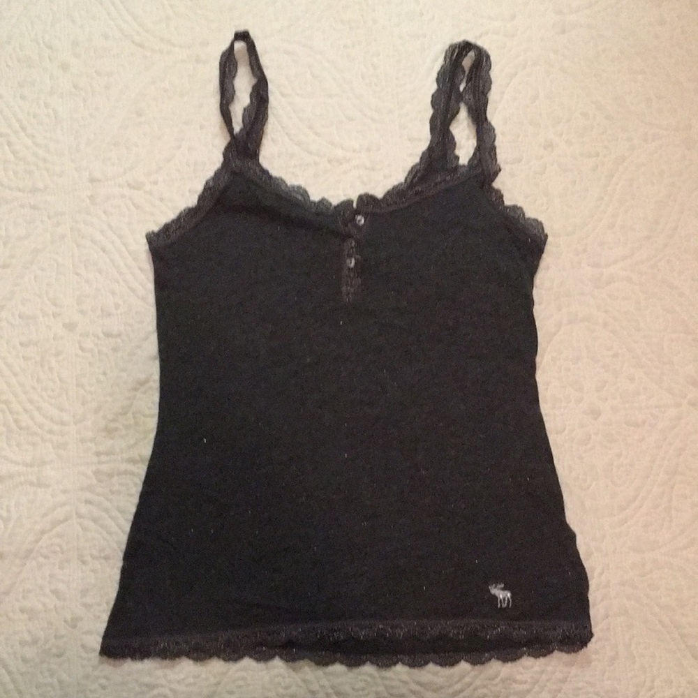Abercrombie & Fitch grey sparkly Henley tank top
